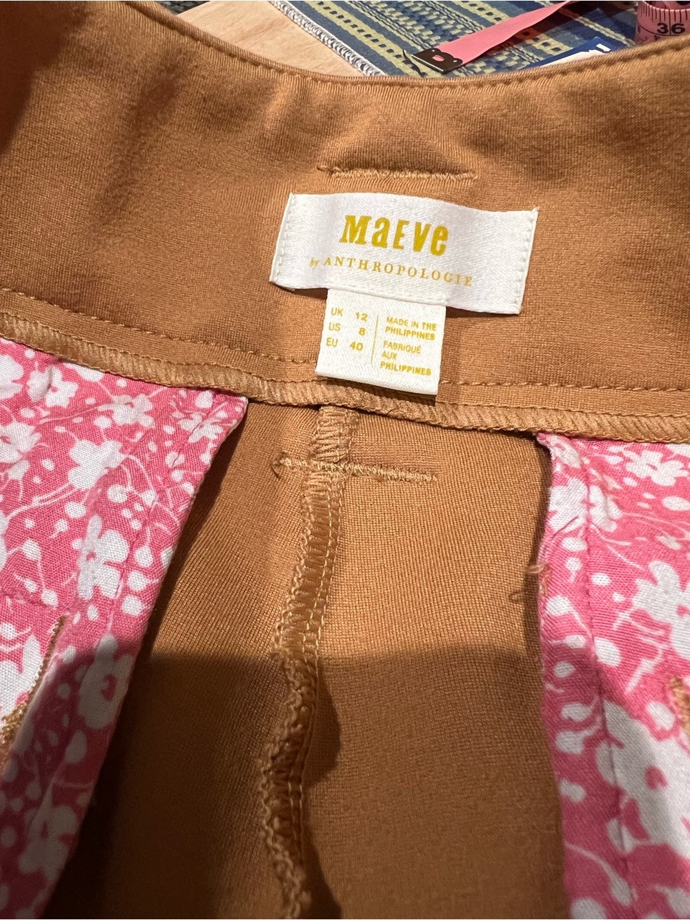 Maeve Wide Leg Knit Pants Size 8 Camel High Rise Anthropologie Trousers - Picture 2 of 6